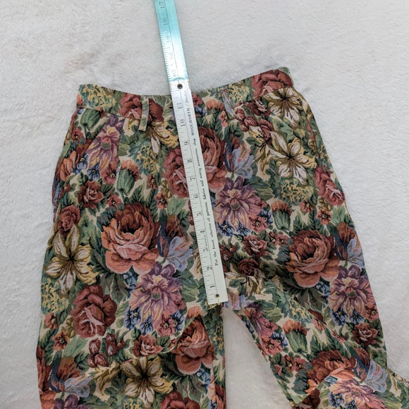 Meadows Floral Tapestry Green Pink Trousers - Size 2 - Picture 5 of 11